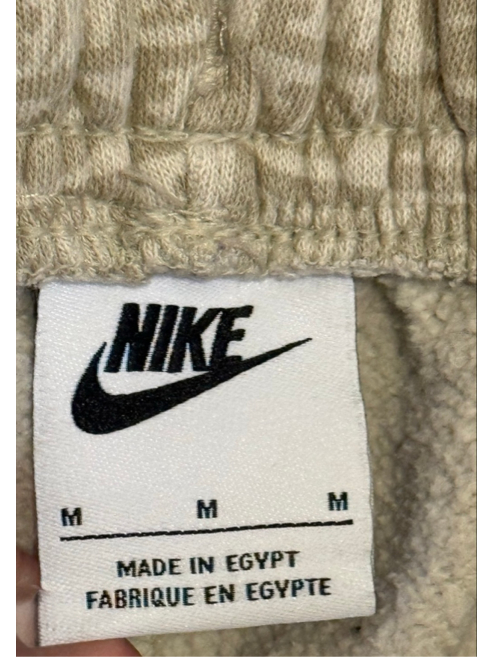 Nike Men’s All-Over Logo Tan Khaki/Beige Jogger Sweatpants Size M - Picture 3 of 7